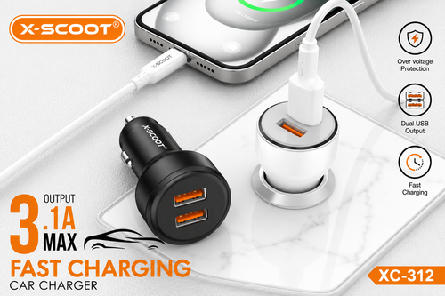 Crystal X-Scoot – Car Charger for Cigarette Lighter